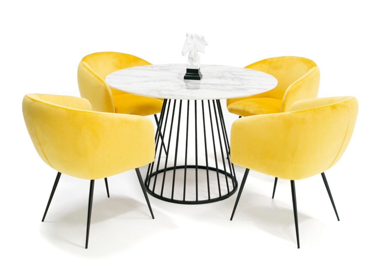 Modrest Holly - Modern Round White and Black Dining Table - Image 2