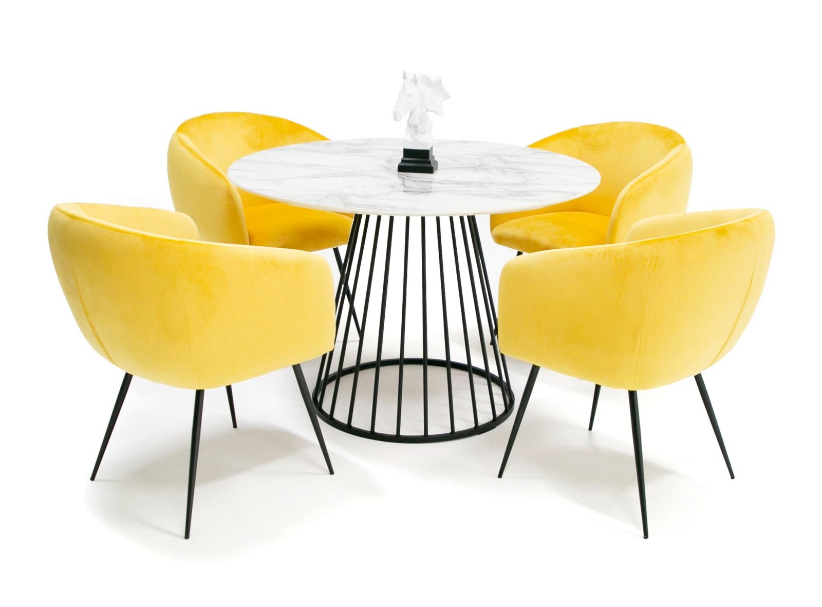 Modrest Holly - Modern Round White and Black Dining Table - Image 2