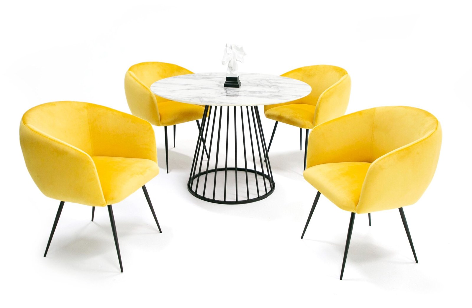 Modrest Holly - Modern Round White and Black Dining Table - Image 3