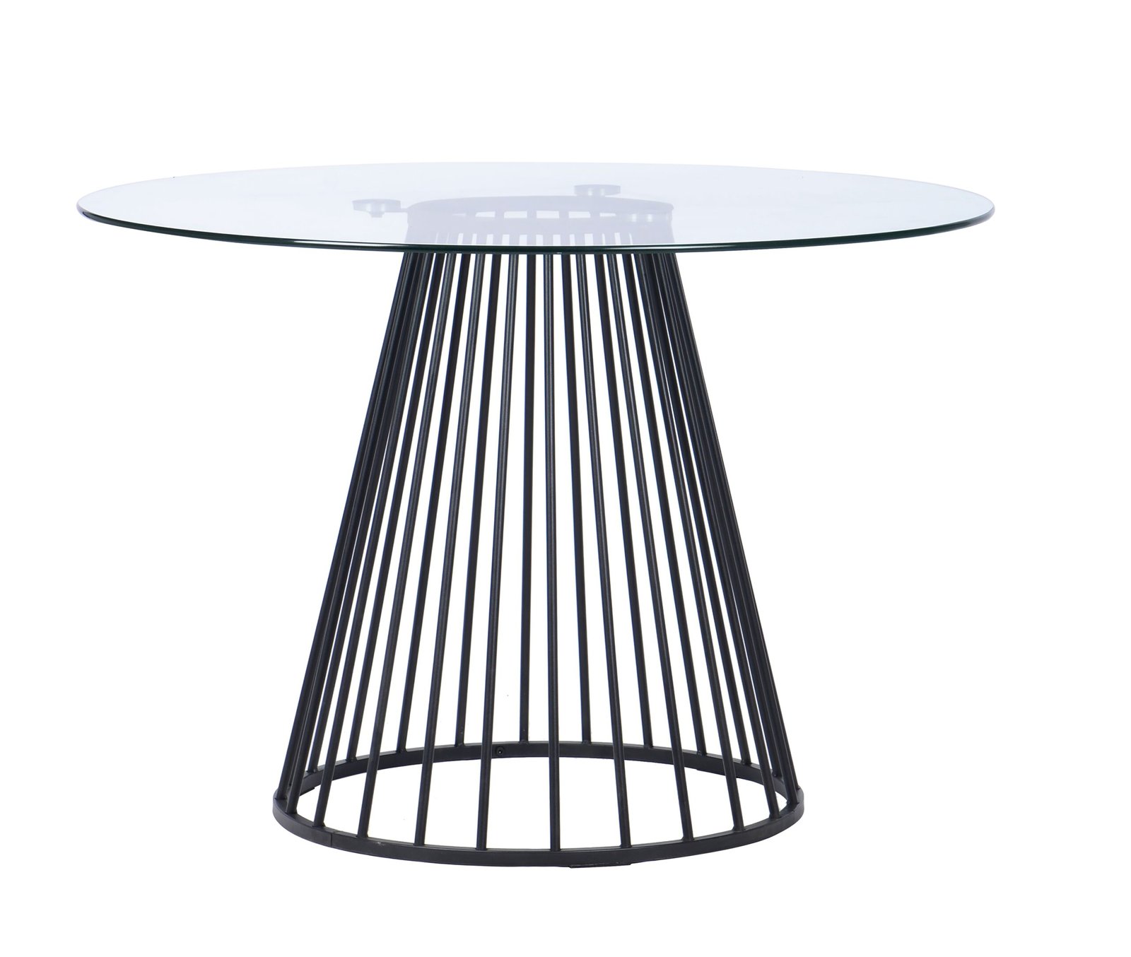 Modrest Holly - Modern Round Clear Glass and Black Dining Table - Image 2