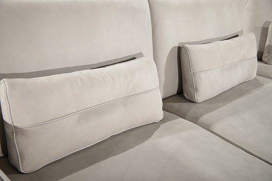 Lamod Italia Hollywood - Italian Light Grey Leather LAF Chaise Sectional Sofa - Image 3