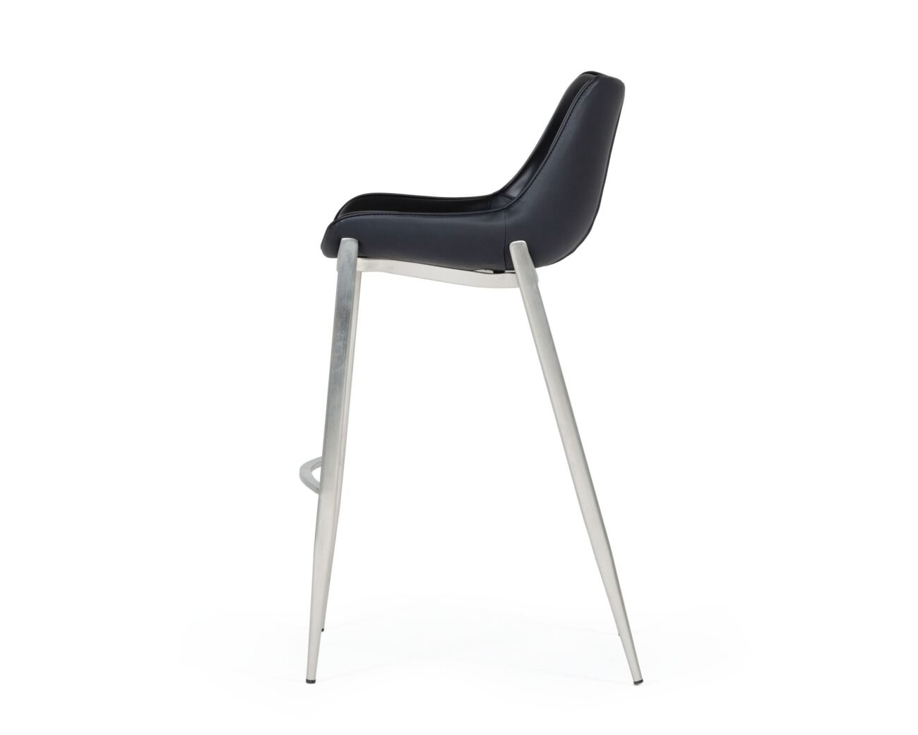 Modrest Hooper - Modern Black Eco-Leather Bar Stool (Set of 2) - Image 3