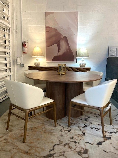 Modrest Depew - Mid-Century Modern Walnut Round Dining Table - Image 5