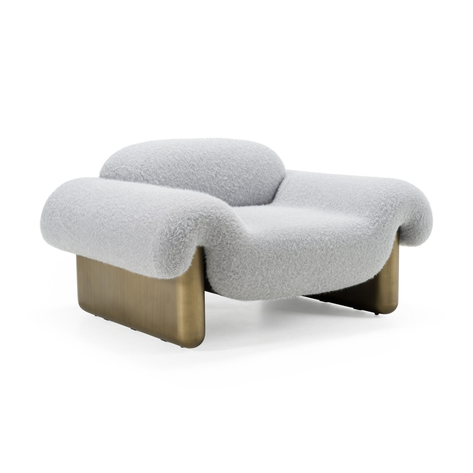 Divani Casa Imagine - Contemporary Grey Fabric + Antique Brass Accent Chair