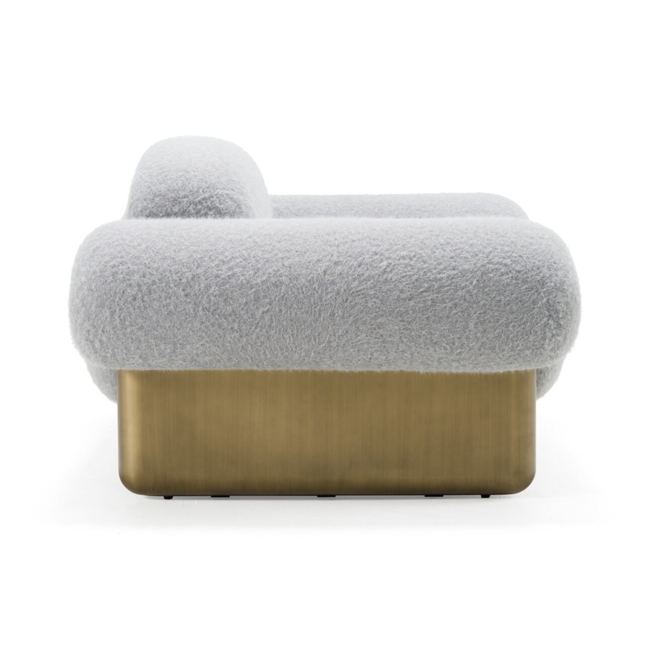 Divani Casa Imagine - Contemporary Grey Fabric + Antique Brass Accent Chair - Image 2