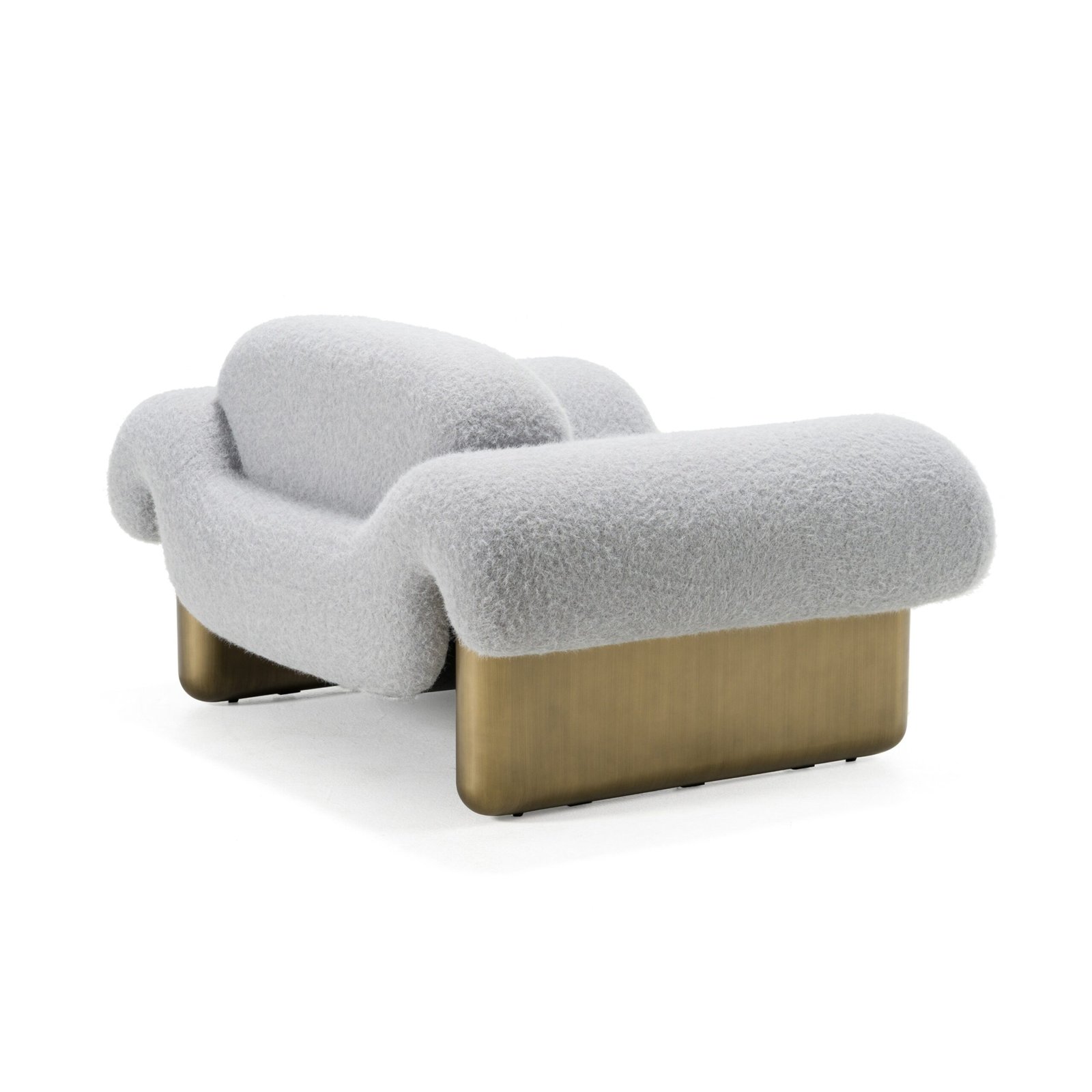 Divani Casa Imagine - Contemporary Grey Fabric + Antique Brass Accent Chair - Image 3