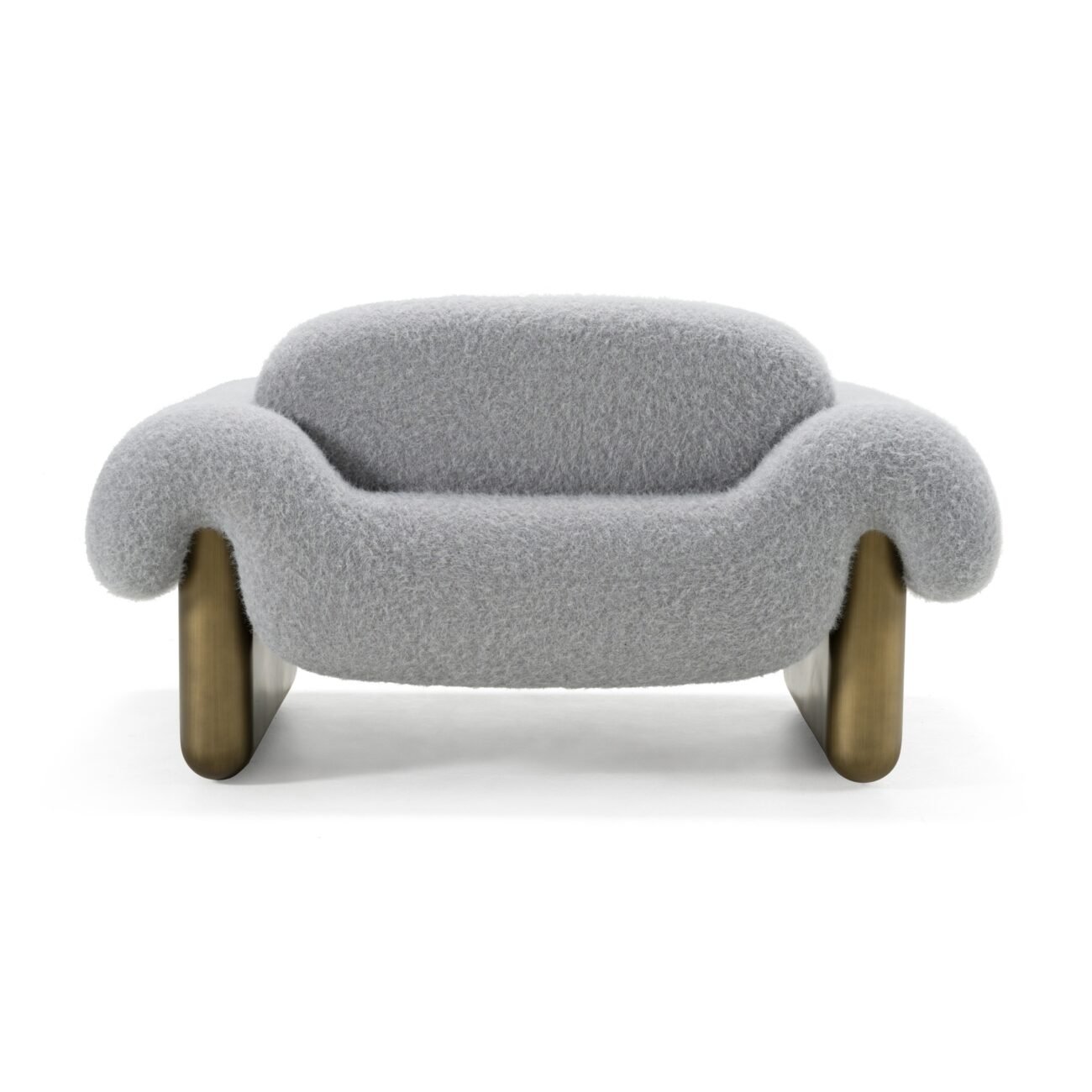 Divani Casa Imagine - Contemporary Grey Fabric + Antique Brass Accent Chair - Image 4