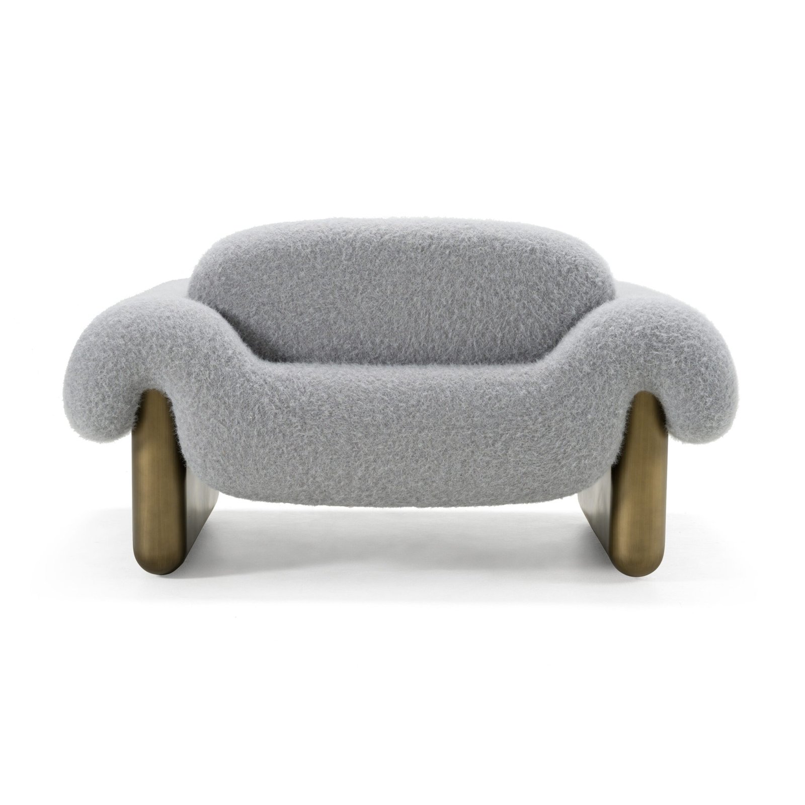 Divani Casa Imagine - Contemporary Grey Fabric + Antique Brass Accent Chair - Image 4