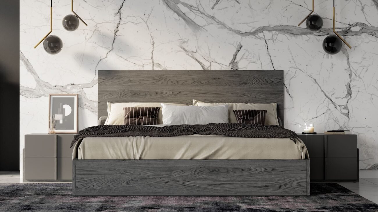 Queen Nova Domus Lucia - Italian Modern Matte Grey / Elm Grey Bedroom Set - Image 2