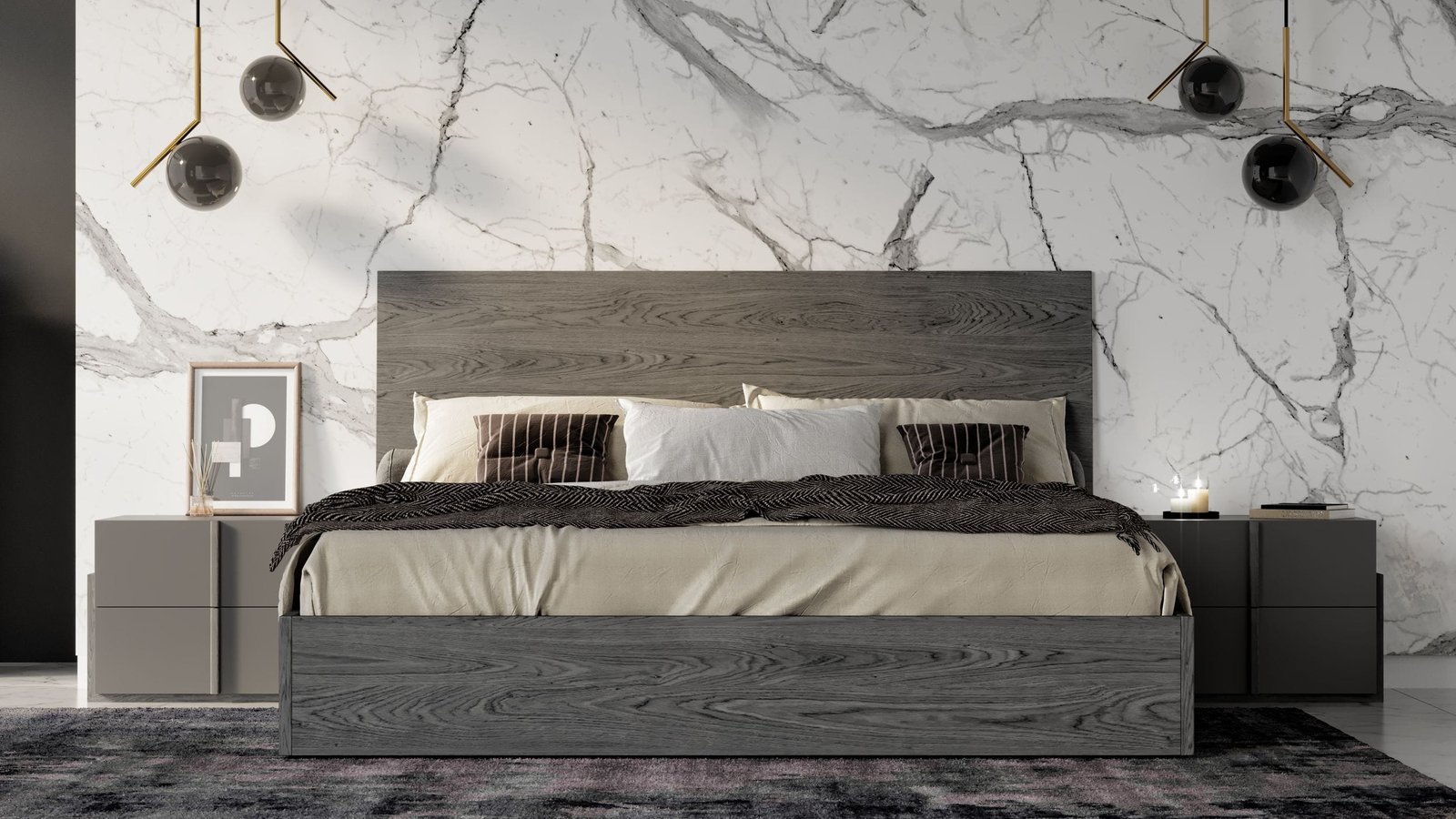 Nova Domus Lucia - Italian Modern Matte Grey + Elm Grey 4-Piece Bedroom Set - Image 2