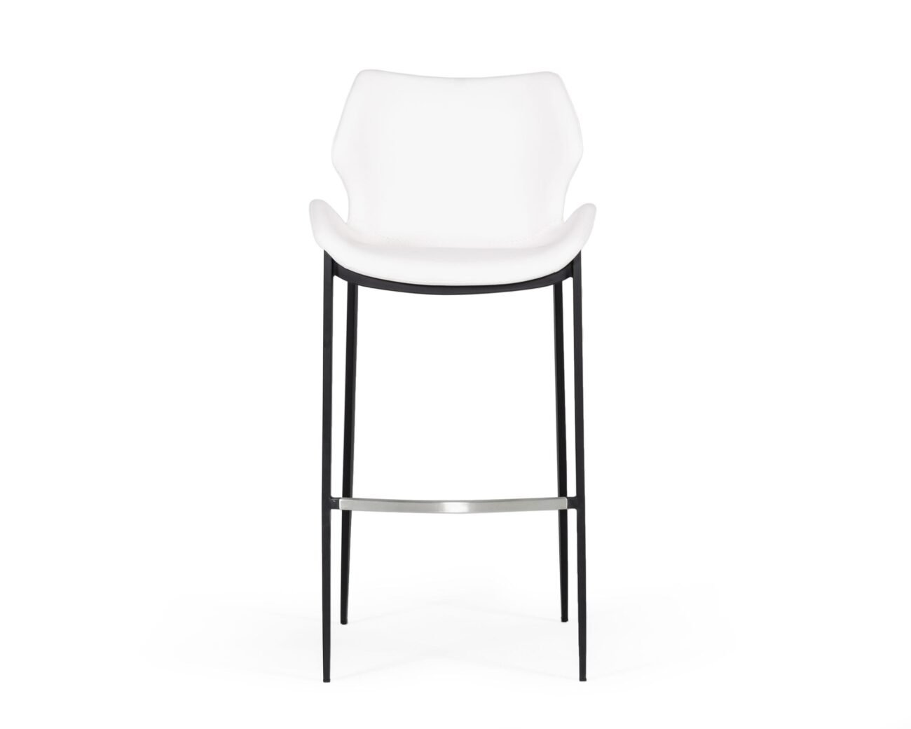Modrest Ithaca - Modern White Leatherette Bar Stool (Set of 2) - Image 2