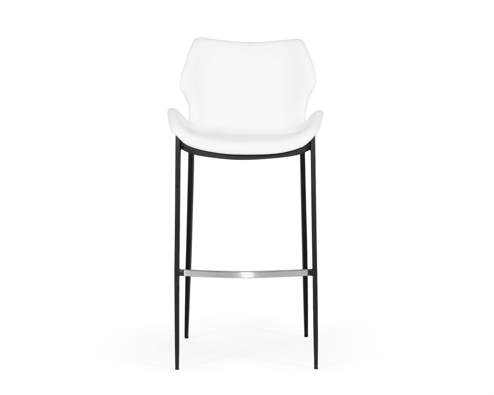 Modrest Ithaca - Modern White Leatherette Bar Stool (Set of 2) - Image 2