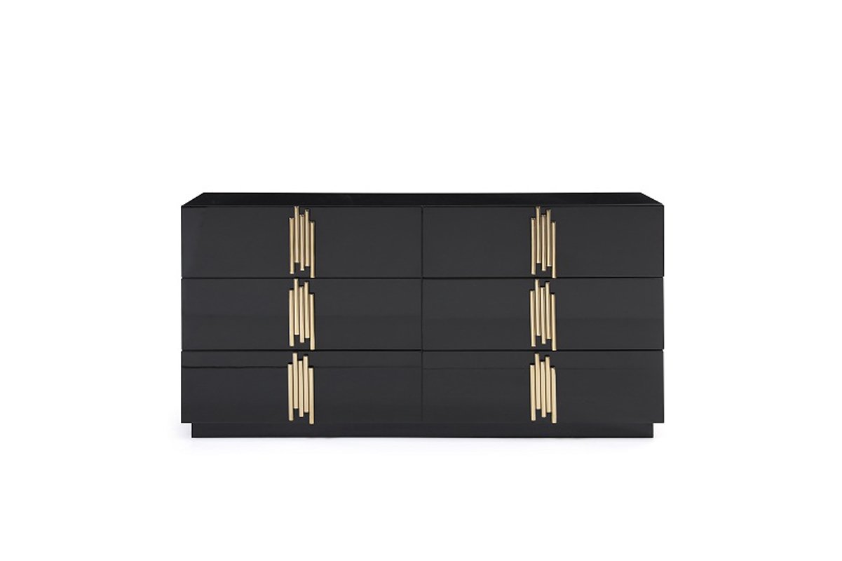 Modrest Token Modern Black & Gold 4-Piece Bedroom Set - Image 5