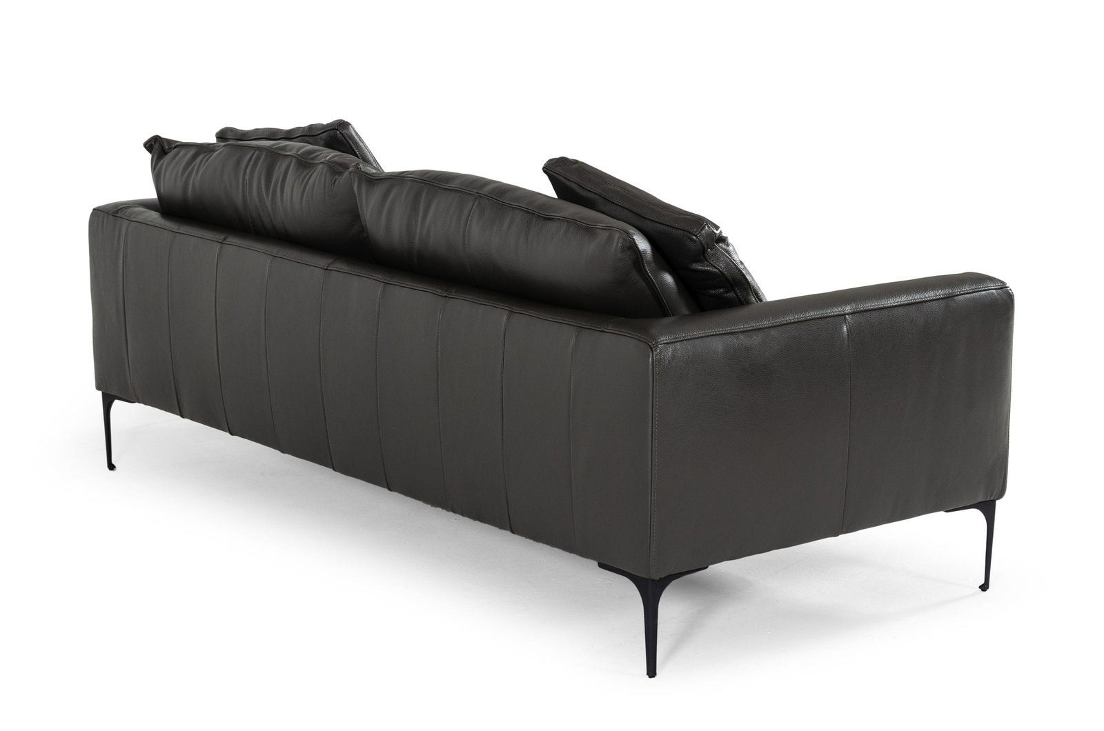 Divani Casa Jacoba - Modern Dark Grey Leather Sofa - Image 3