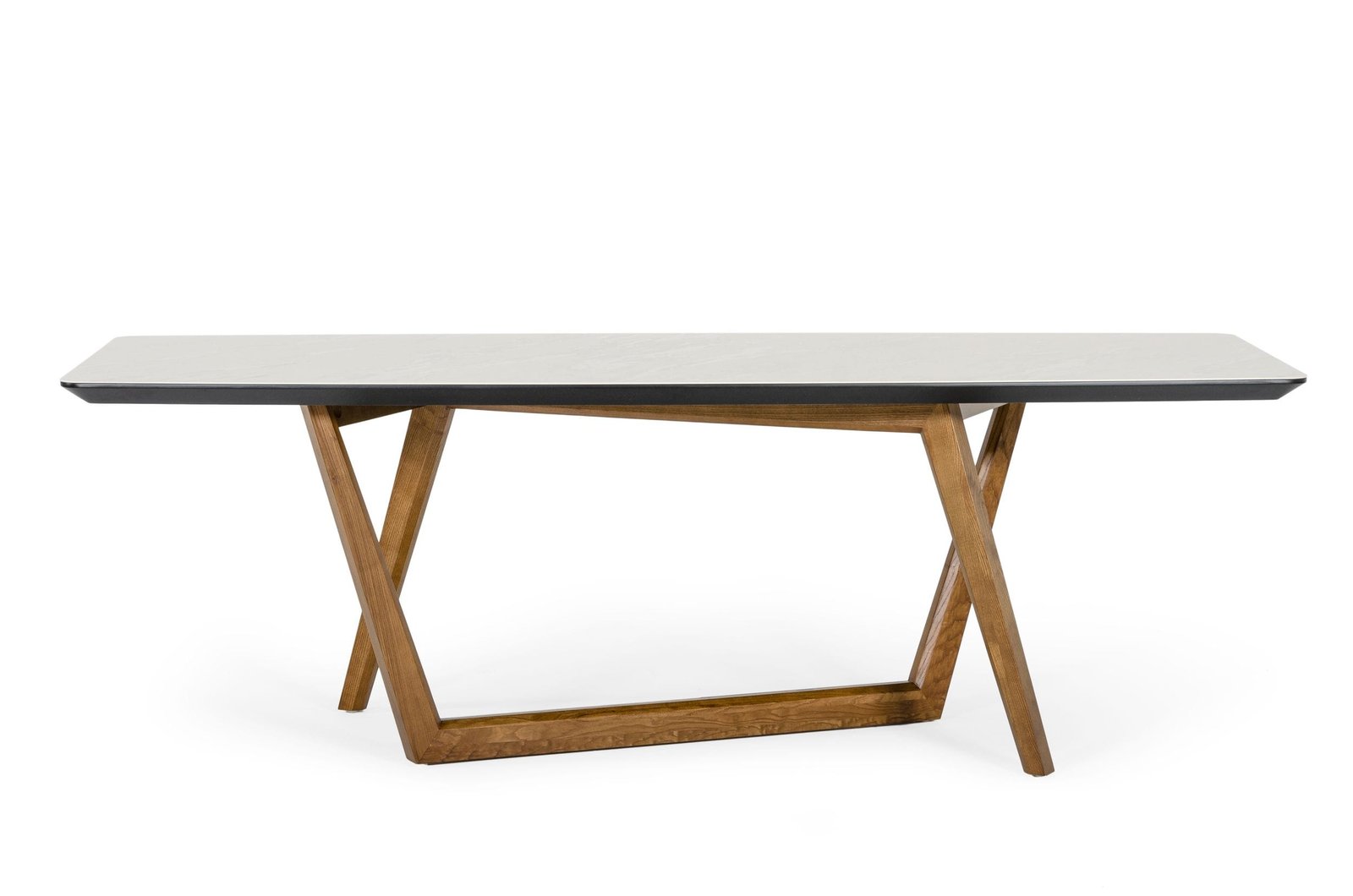 Modrest James - Contemporary Walnut & White Dining Table - Image 2