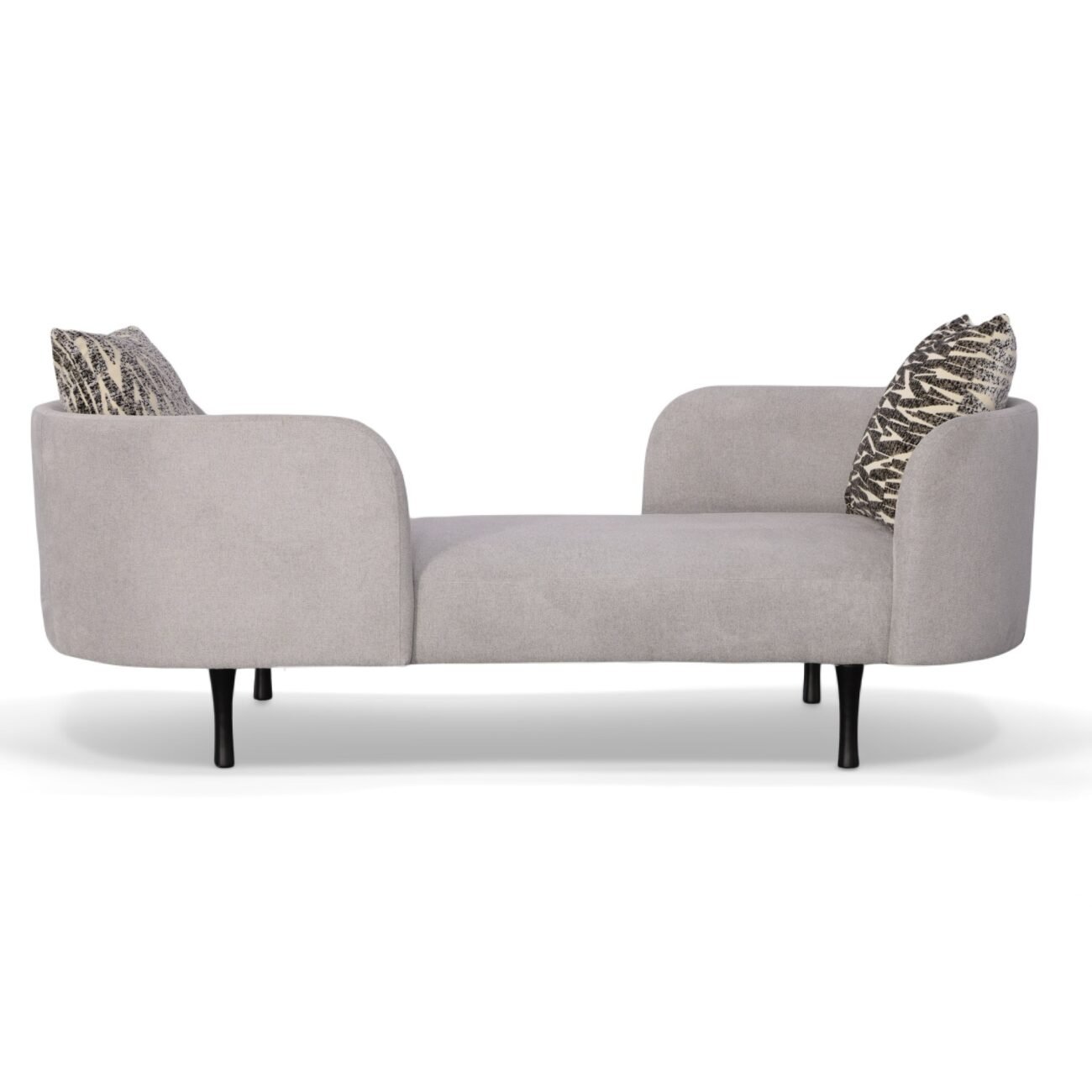 Divani Casa Jamie - Glam Light Grey Fabric Two Seater Chaise - Image 2