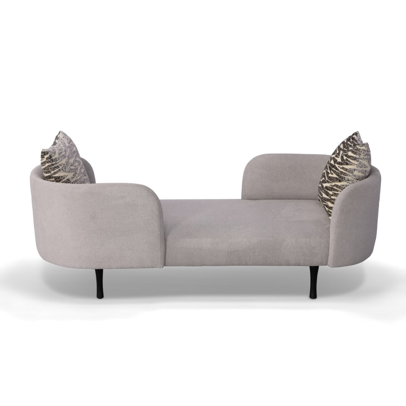Divani Casa Jamie - Glam Light Grey Fabric Two Seater Chaise - Image 3