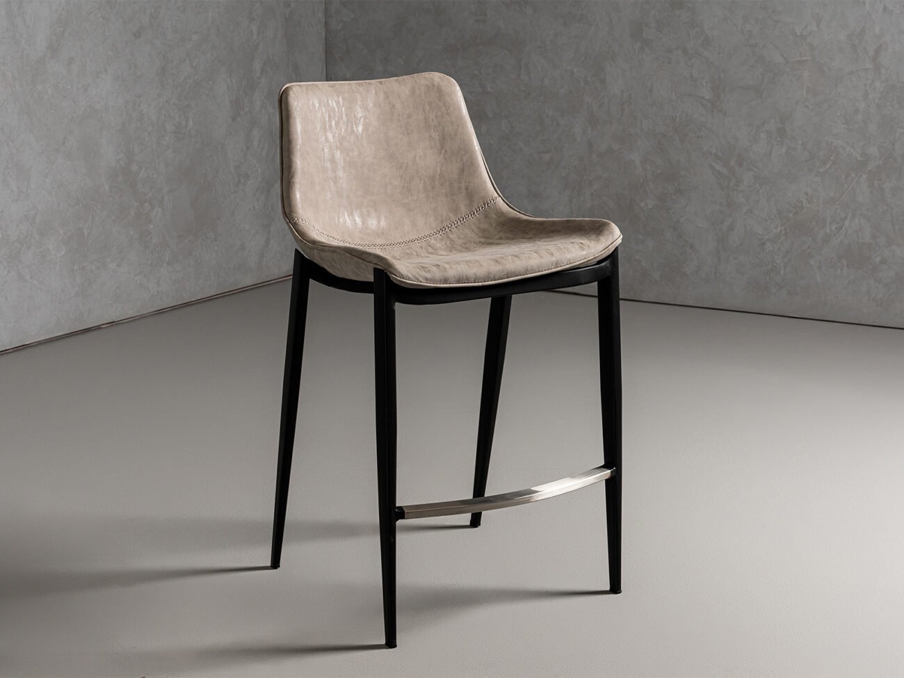Modrest Jane - Modern Tan & Black Counter Stool (Set of 2)