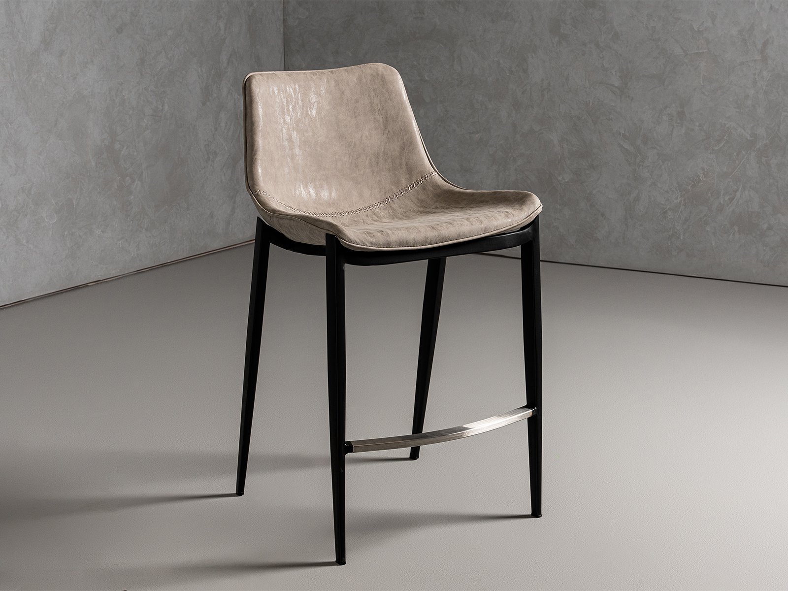 Modrest Jane - Modern Tan & Black Counter Stool (Set of 2)