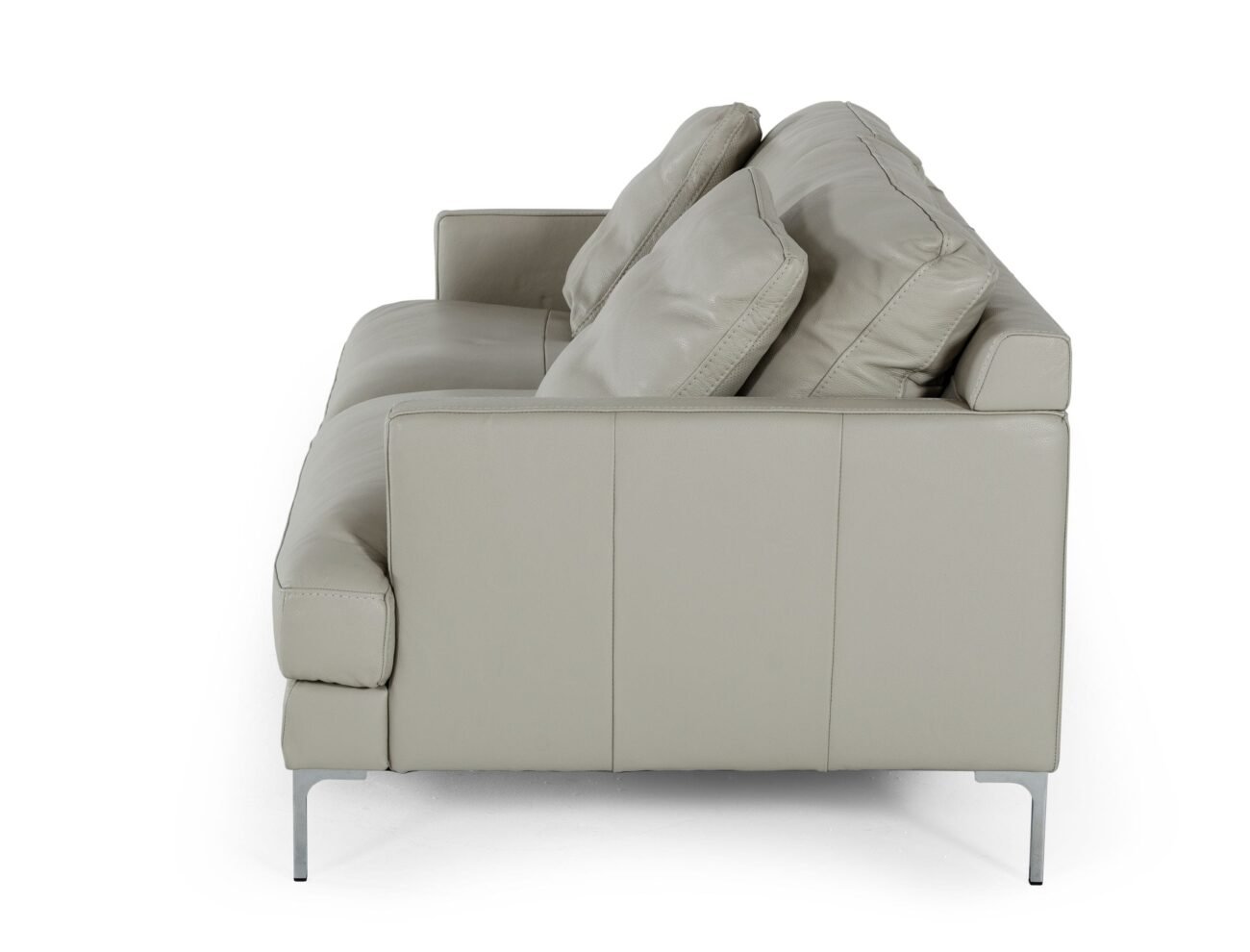 Divani Casa Janina - Modern Light Grey Leather Sofa - Image 2