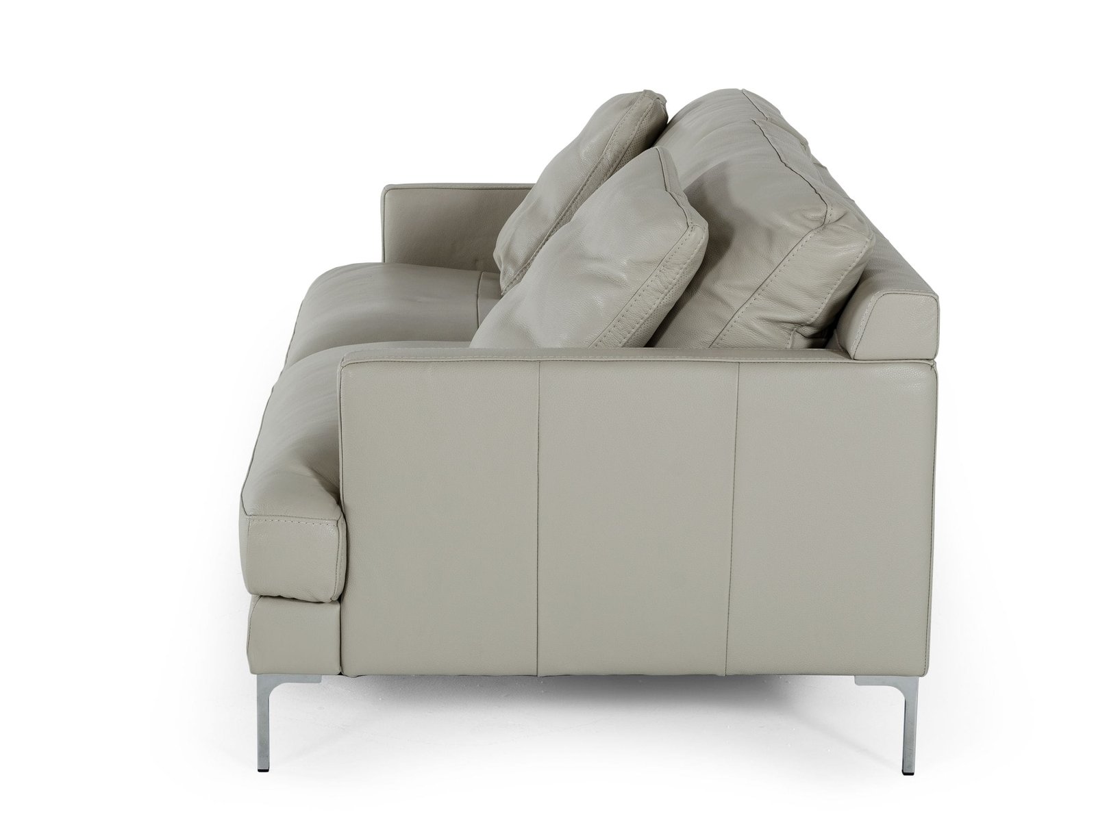 Divani Casa Janina - Modern Light Grey Leather Sofa - Image 2