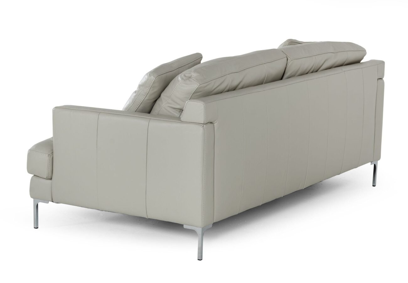 Divani Casa Janina - Modern Light Grey Leather Sofa - Image 3