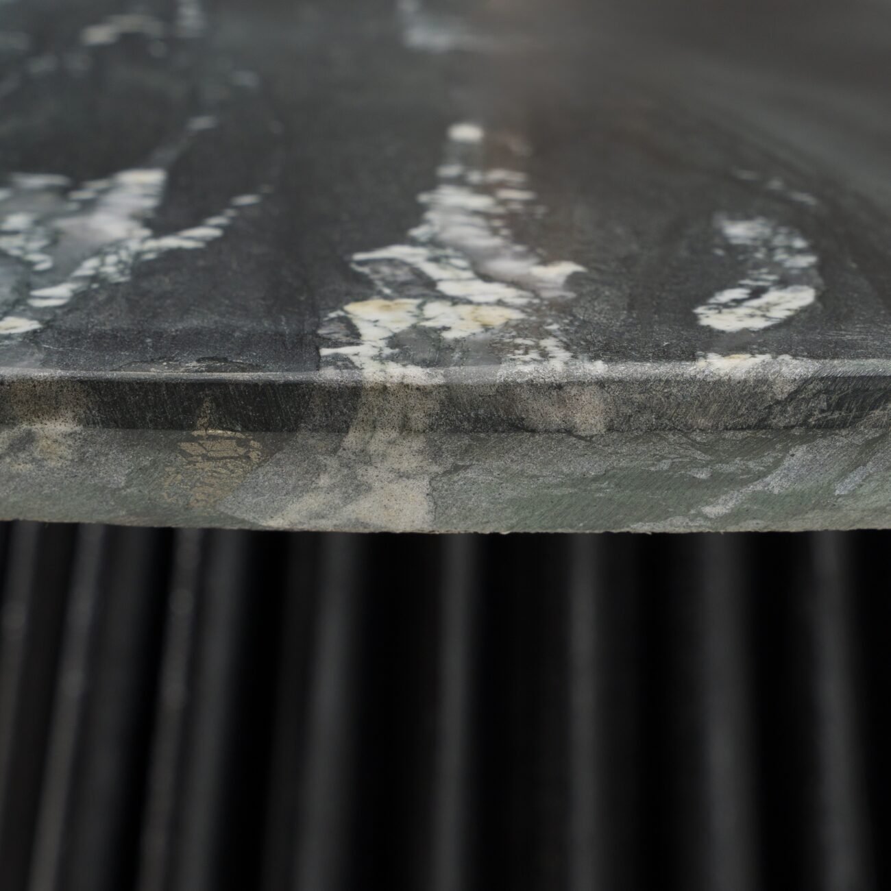 Modrest Jenna - Modern Black Marble + Black Mango Round Dining Table - Image 4