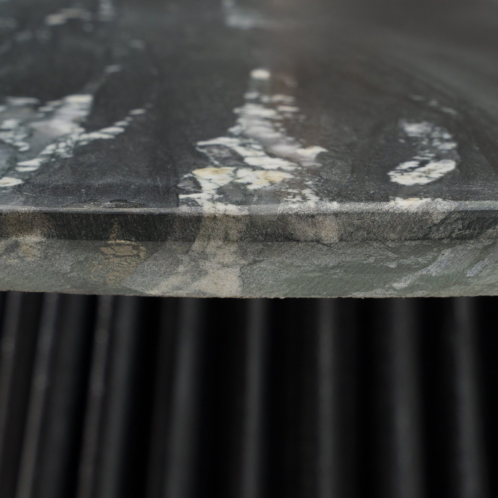 Modrest Jenna - Modern Black Marble + Black Mango Round Dining Table - Image 4