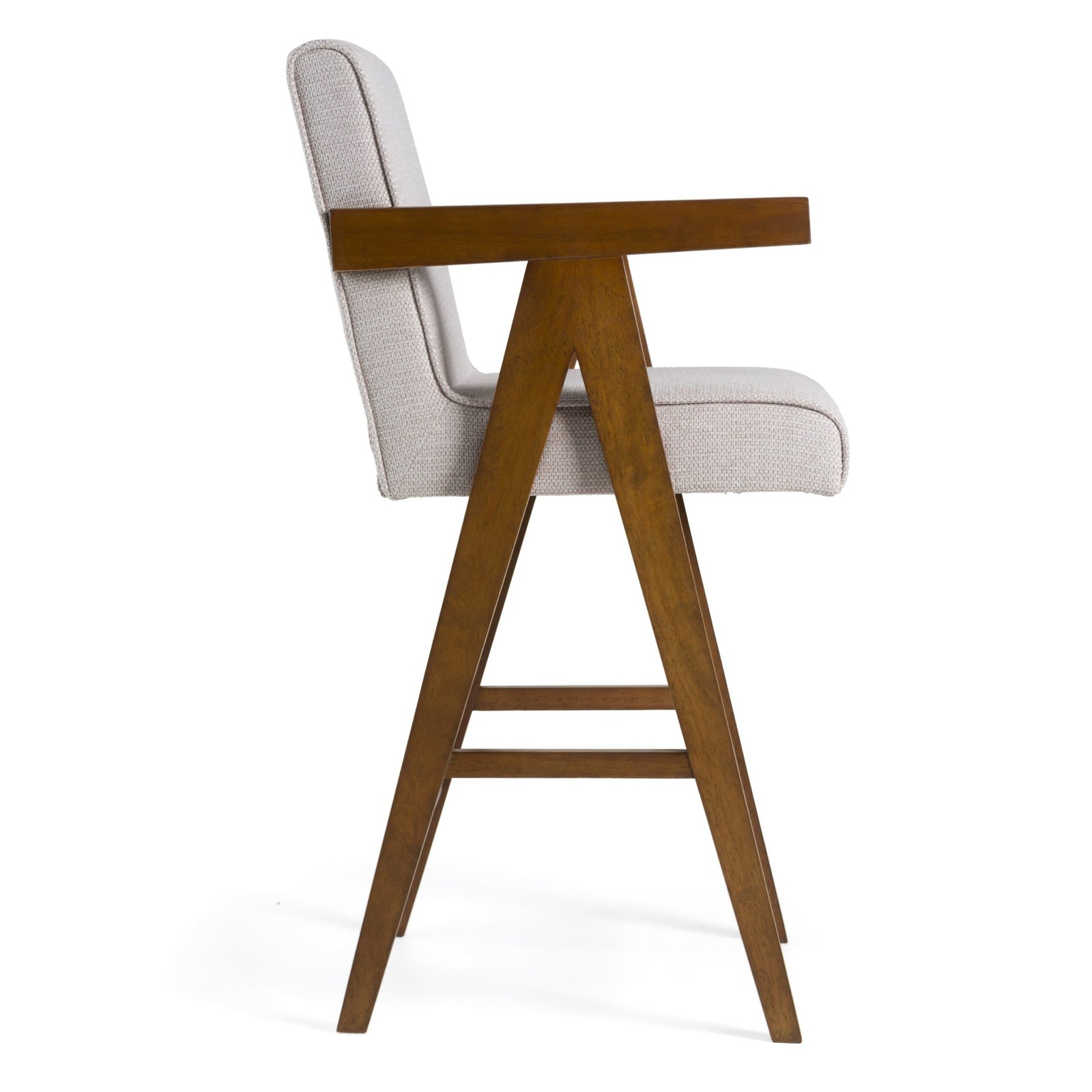 Modrest Joseline - Modern Beige Fabric + Walnut Counter Chair (Set of 2) - Image 3