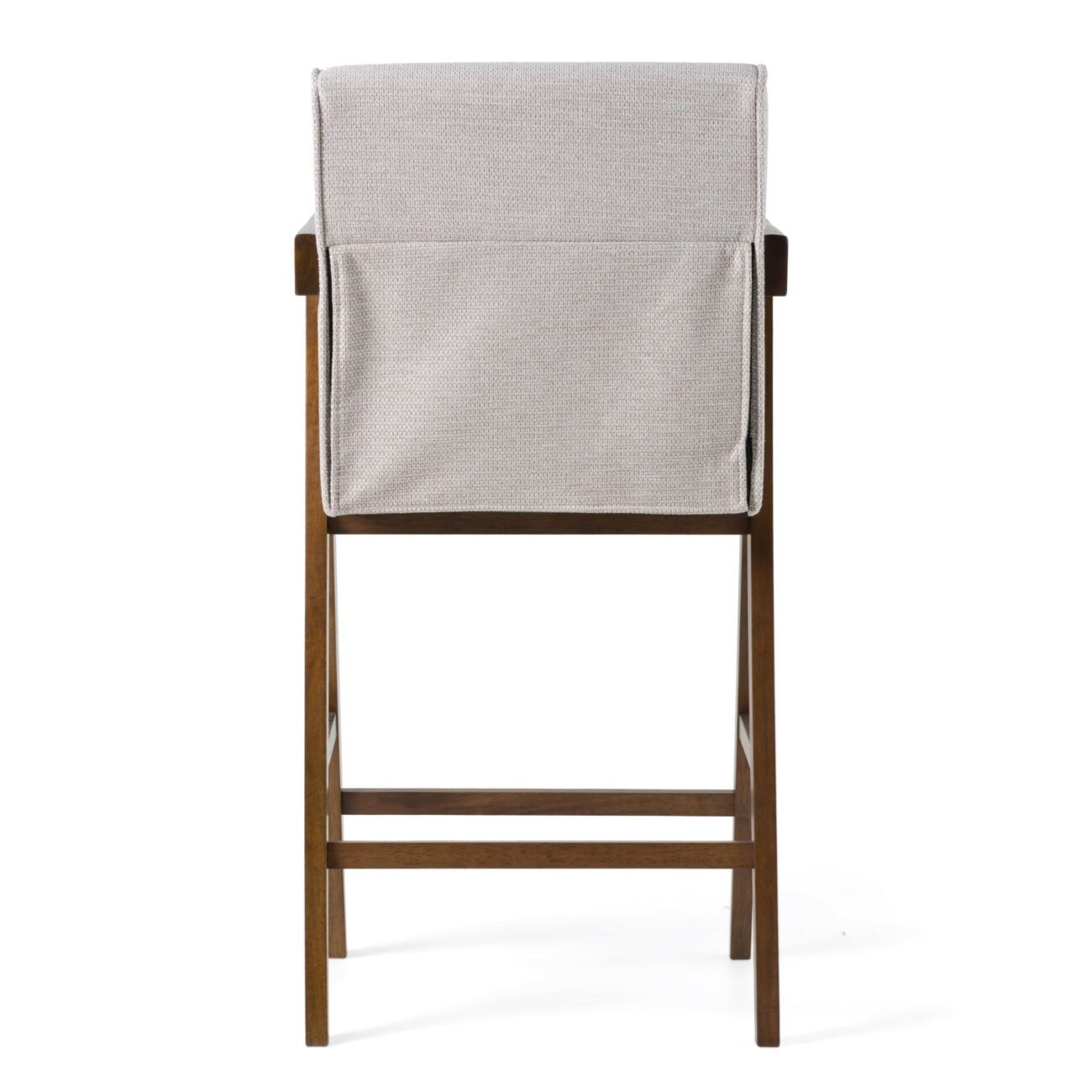 Modrest Joseline - Modern Beige Fabric + Walnut Counter Chair (Set of 2) - Image 4