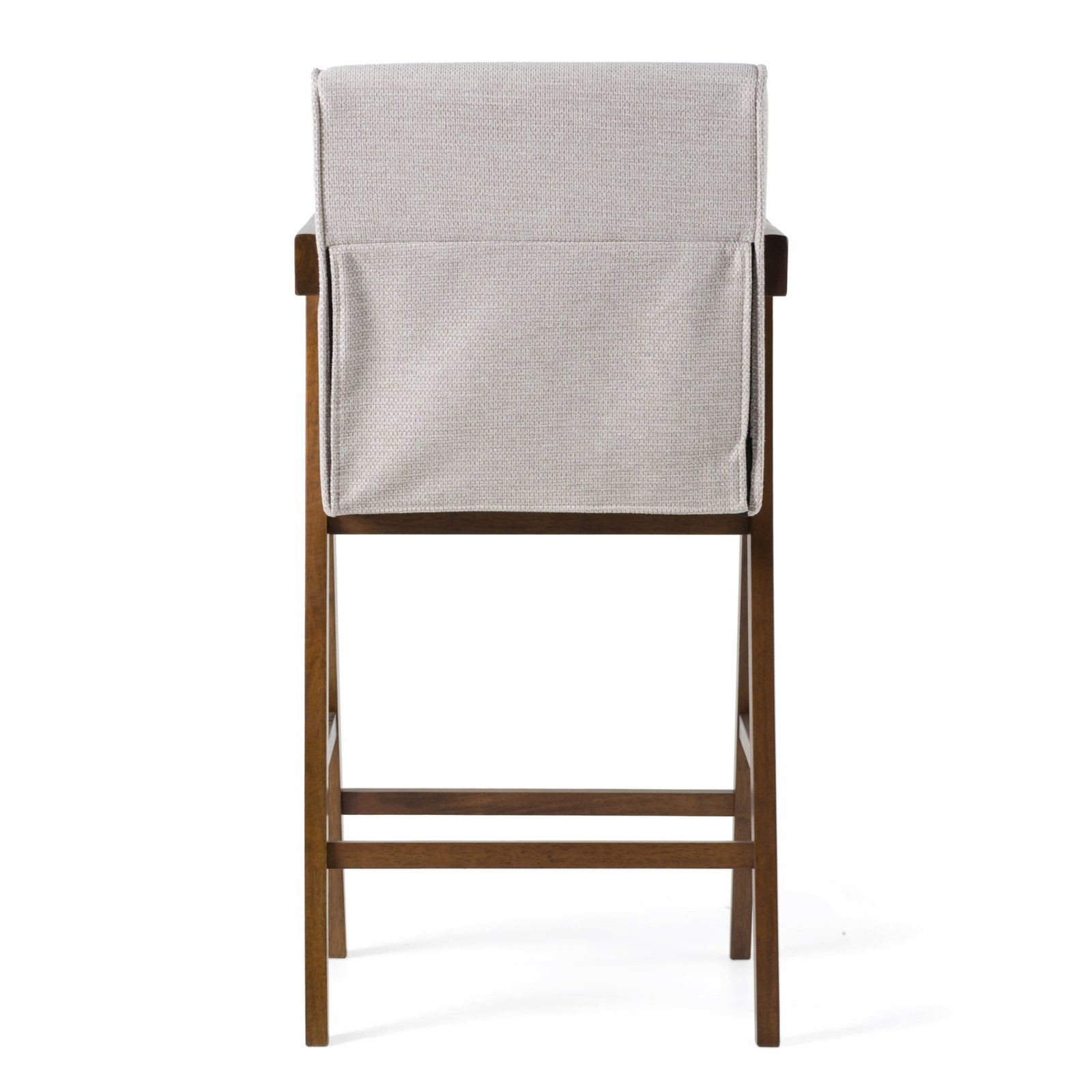 Modrest Joseline - Modern Beige Fabric + Walnut Counter Chair (Set of 2) - Image 4