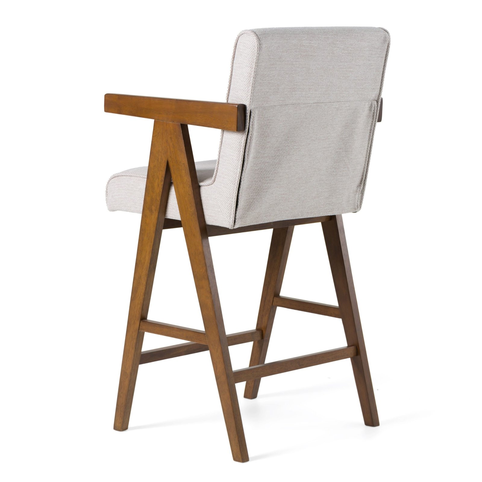 Modrest Joseline - Modern Beige Fabric + Walnut Counter Chair (Set of 2) - Image 5