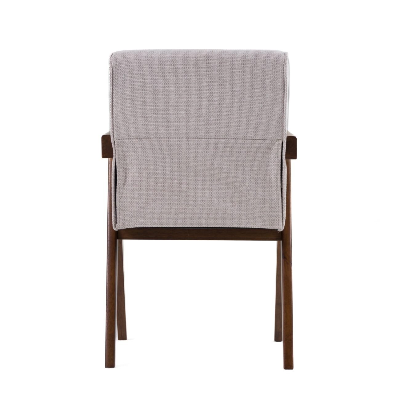Modrest Joseline - Modern Beige Fabric + Walnut Dining Chair (Set of 2) - Image 5