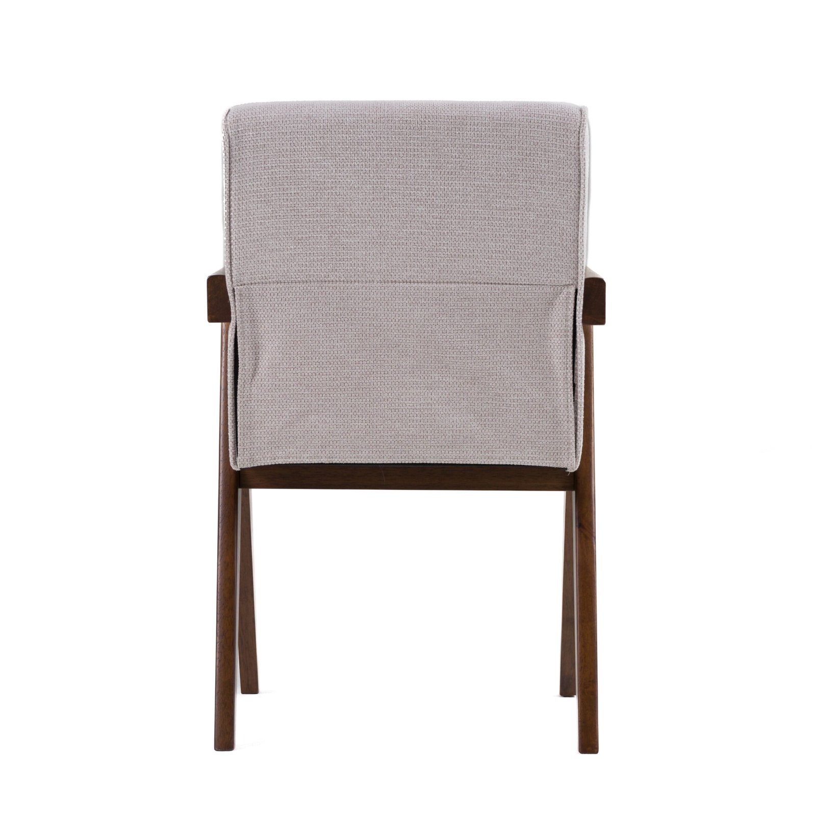 Modrest Joseline - Modern Beige Fabric + Walnut Dining Chair (Set of 2) - Image 5