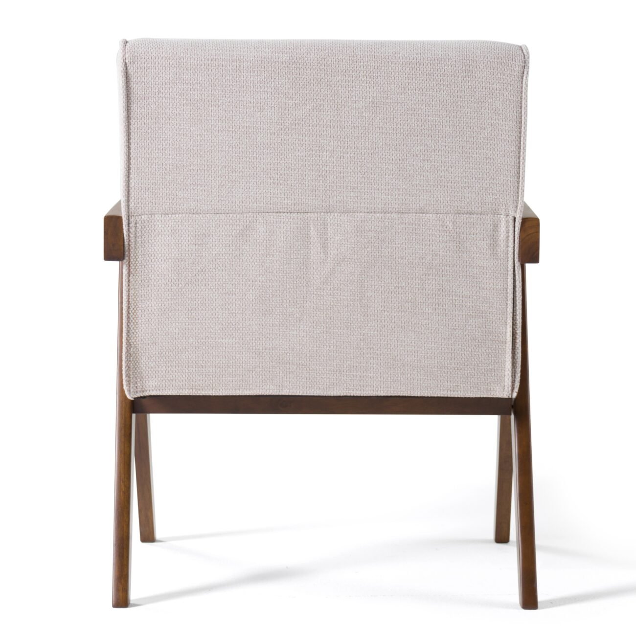 Modrest Joseline - Modern Beige Fabric + Walnut Accent Chair (Set of 2) - Image 5