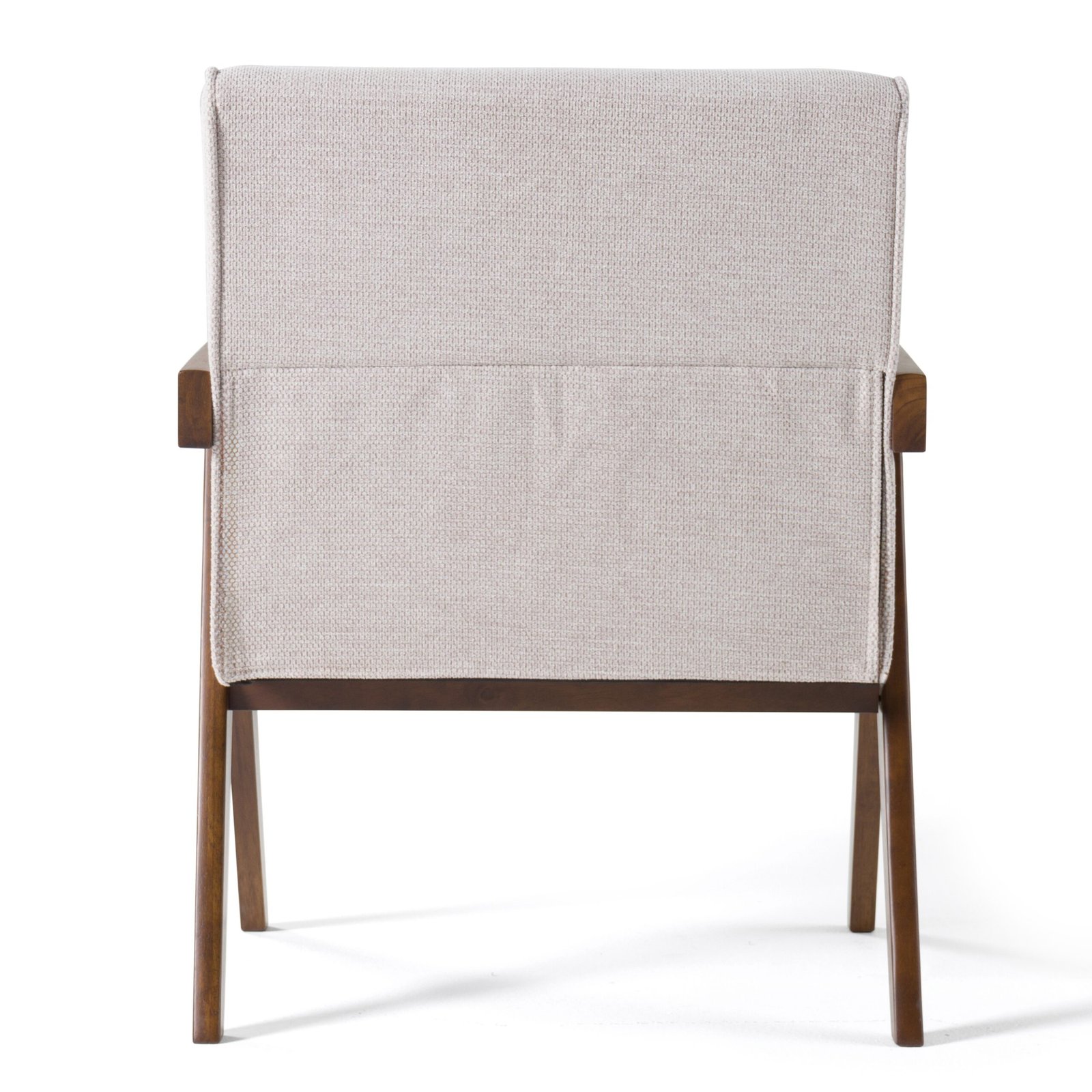 Modrest Joseline - Modern Beige Fabric + Walnut Accent Chair (Set of 2) - Image 5
