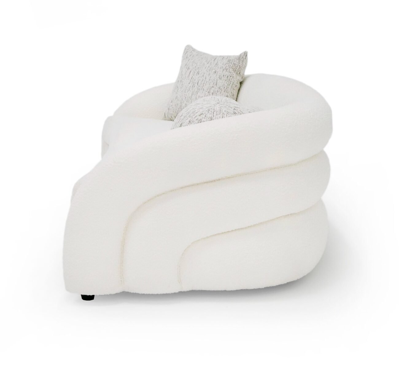 Modrest - Joshua Modern 4-Seater Curved White and Taupe Fabric Sofa