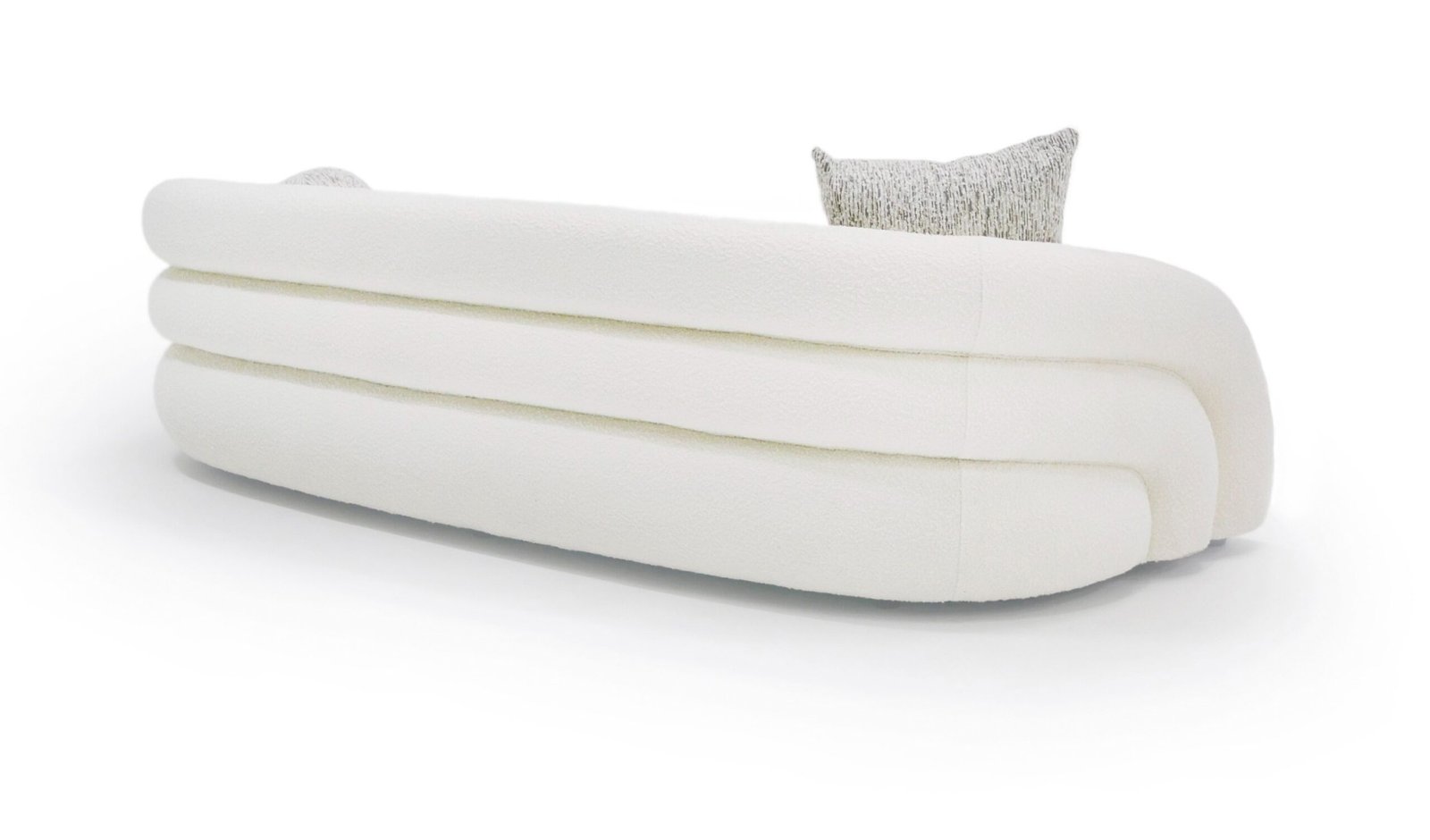 Modrest - Joshua Modern 4-Seater Curved White and Taupe Fabric Sofa - Image 3