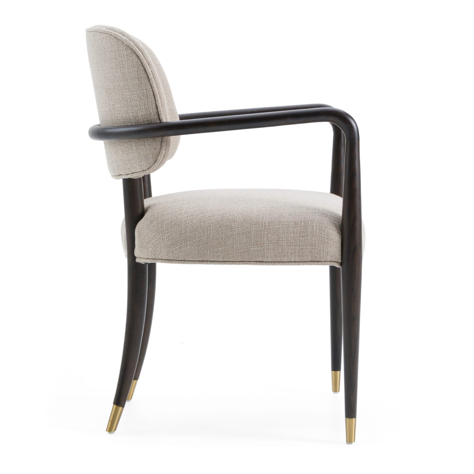 Modrest Kathy - Modern Beige Fabric + Oak Dining Arm Chair - Image 2