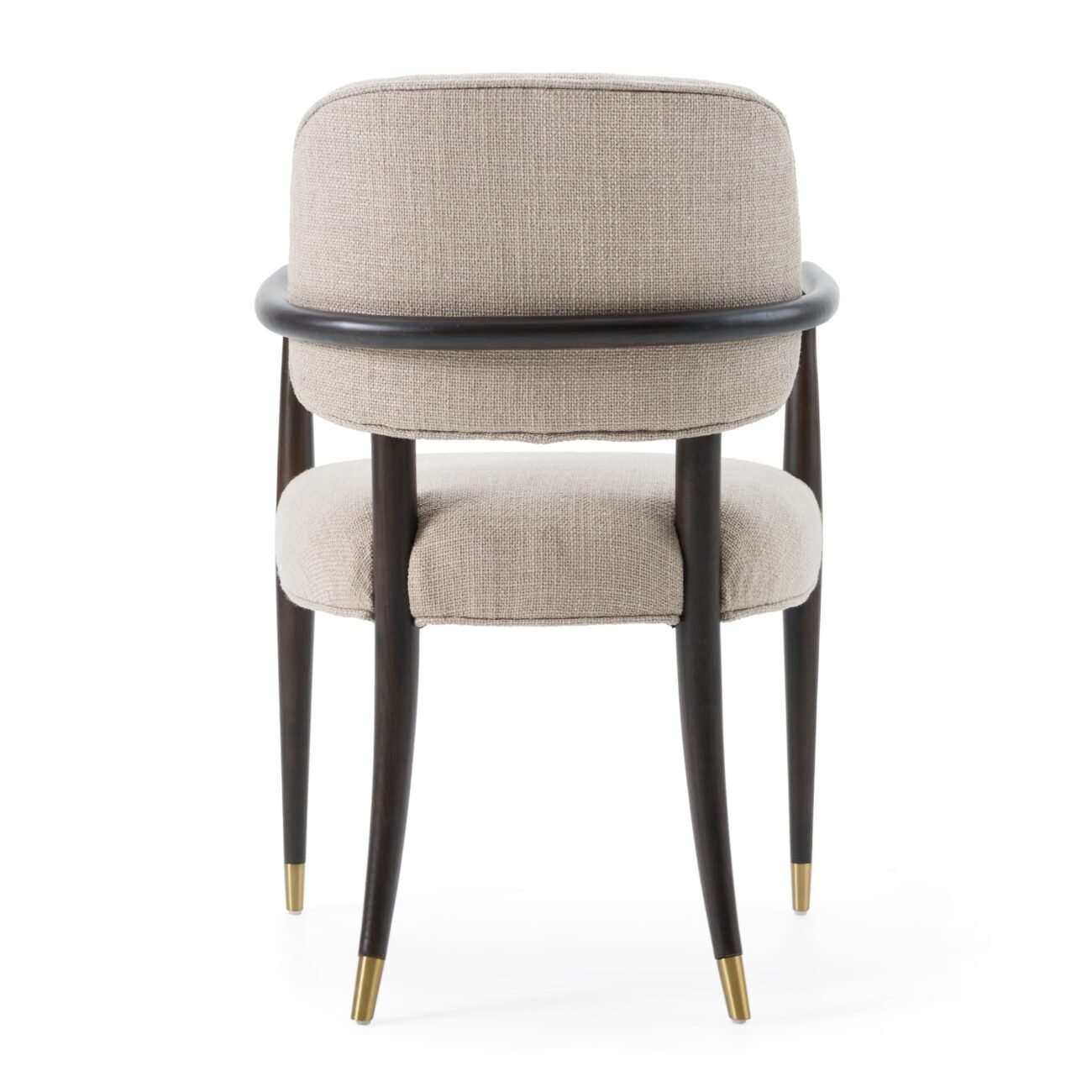 Modrest Kathy - Modern Beige Fabric + Oak Dining Arm Chair - Image 3