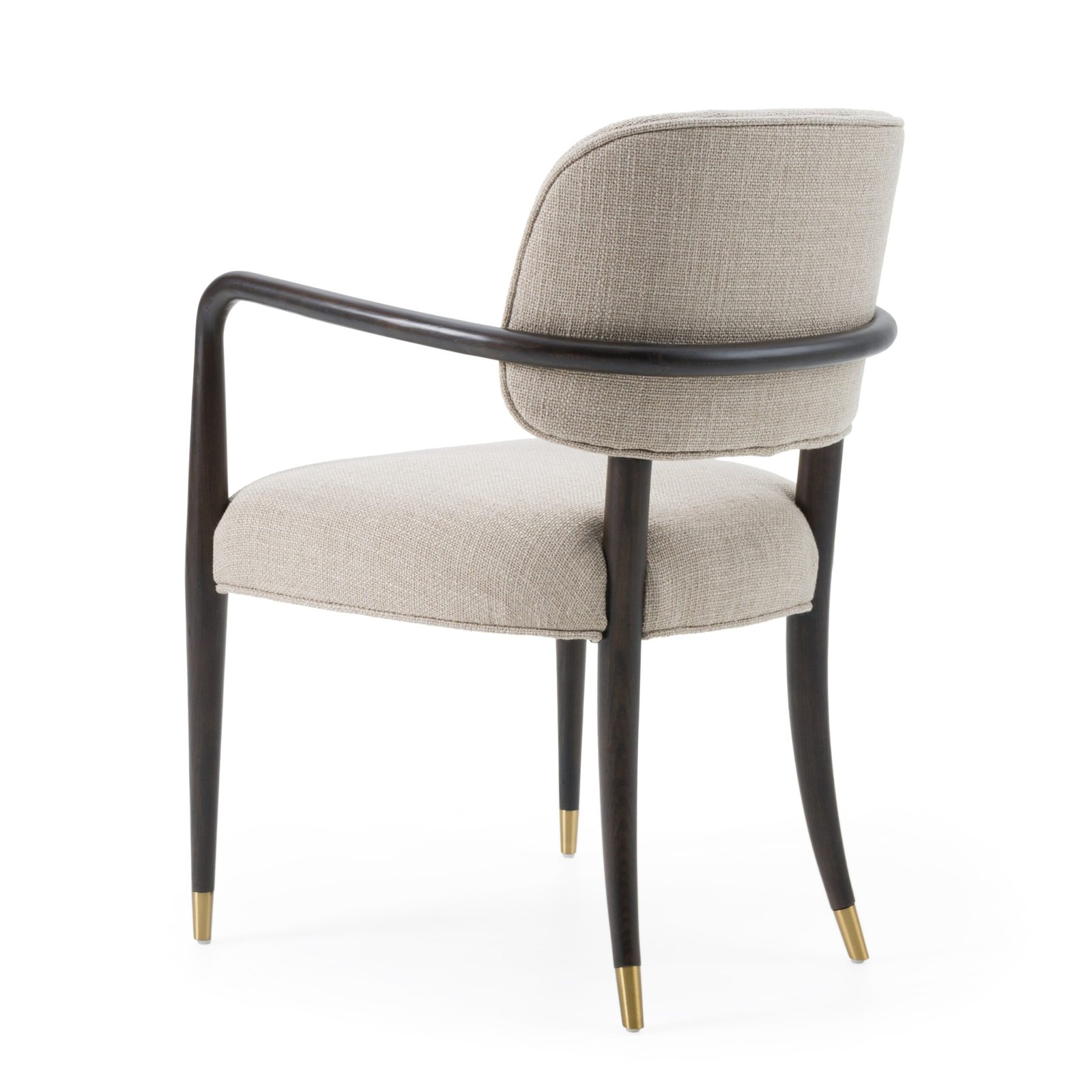 Modrest Kathy - Modern Beige Fabric + Oak Dining Arm Chair - Image 4