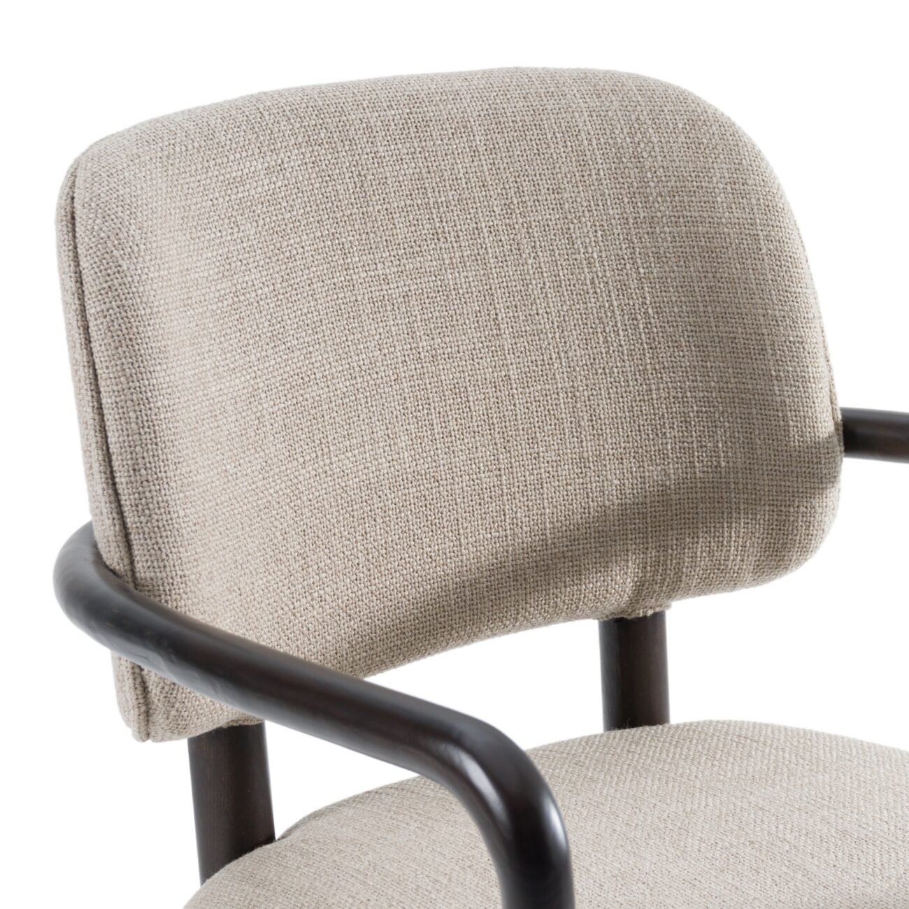 Modrest Kathy - Modern Beige Fabric + Oak Dining Arm Chair - Image 5