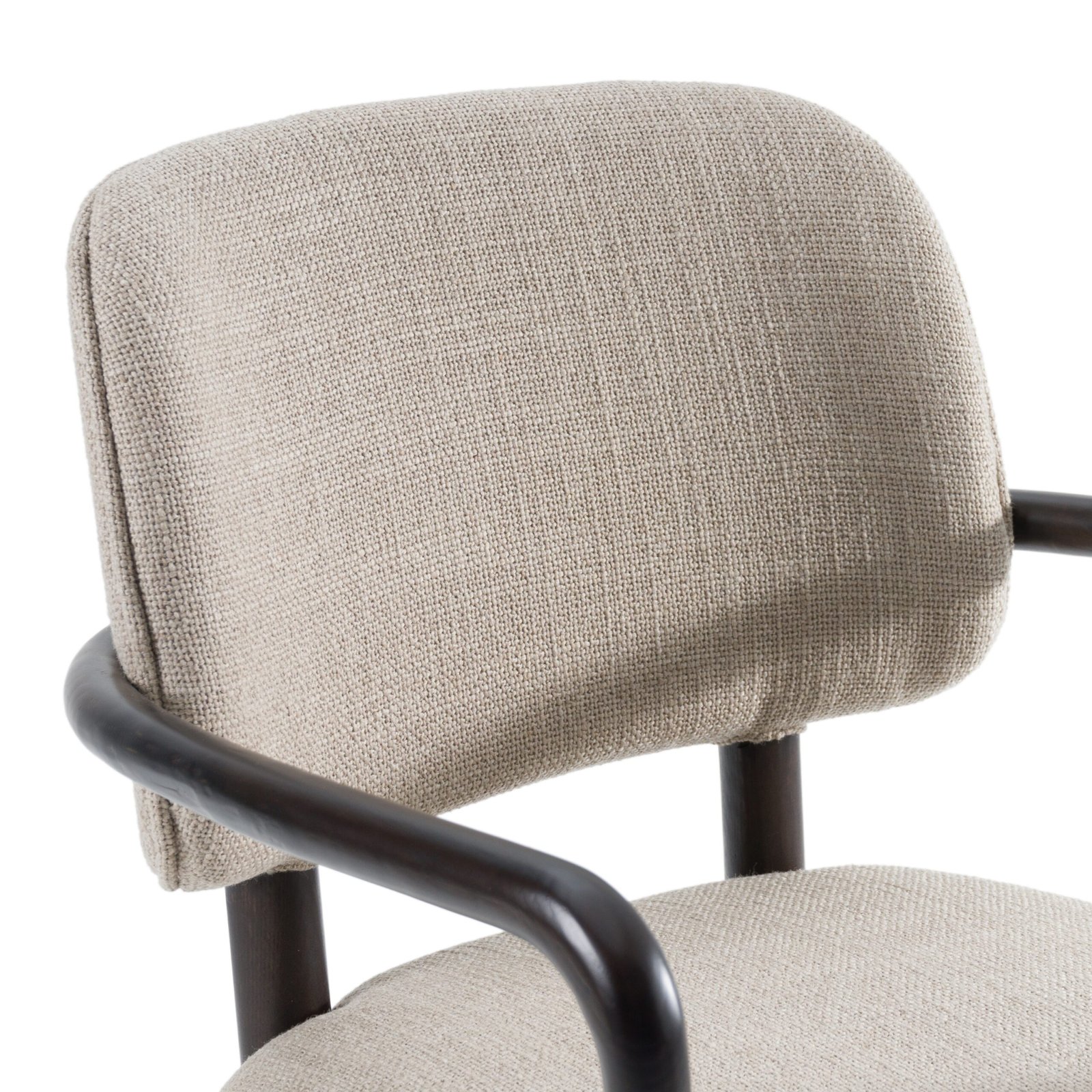 Modrest Kathy - Modern Beige Fabric + Oak Dining Arm Chair - Image 5