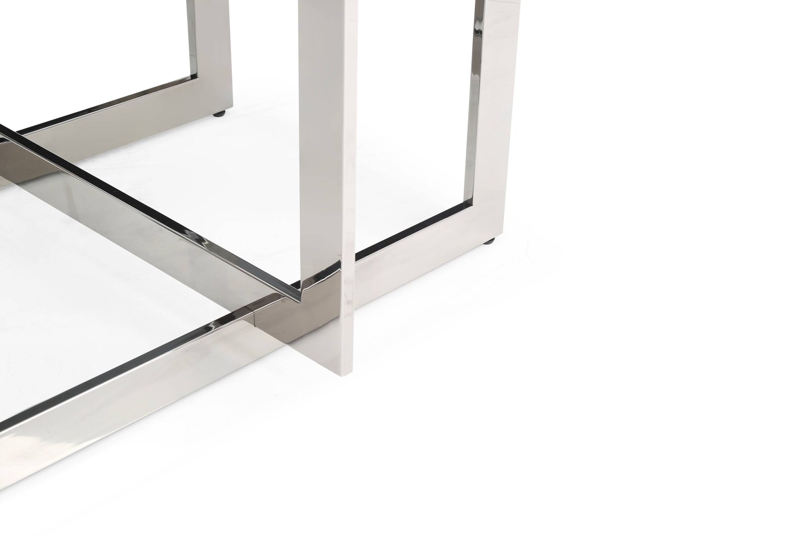 Modrest Keaton - Square Modern Glass + Stainless Steel Dining Table - Image 2