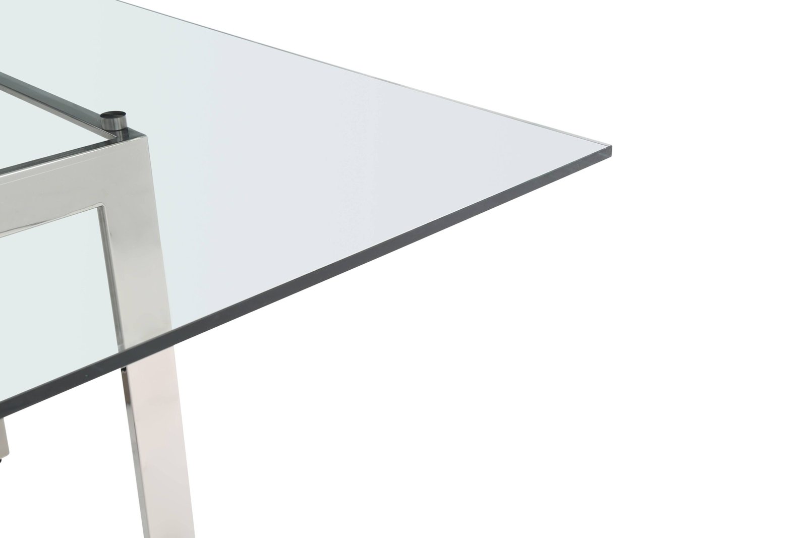Modrest Keaton - Square Modern Glass + Stainless Steel Dining Table - Image 3