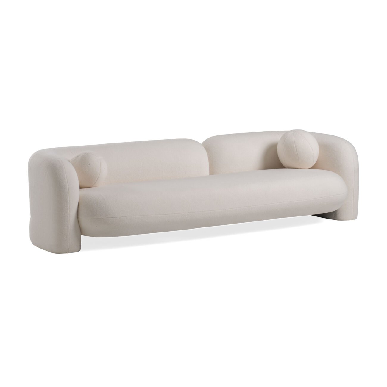 Modrest - Khan Modern 4-Seater Off White Fabric Sofa - Image 3