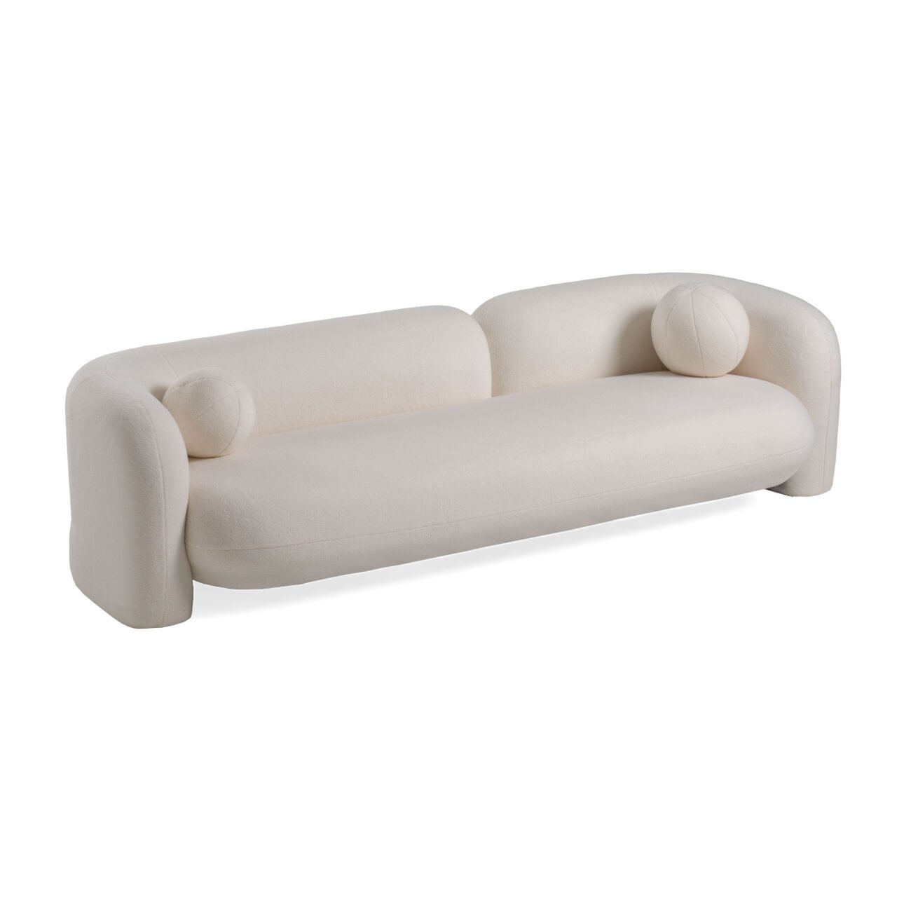Modrest - Khan Modern 4-Seater Off White Fabric Sofa - Image 4