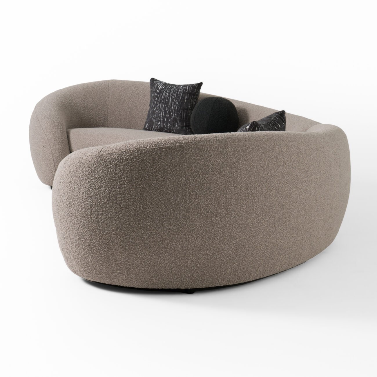 Modrest - Kilmer Modern Grey Curved Fabric Sectional Sofa - Image 4