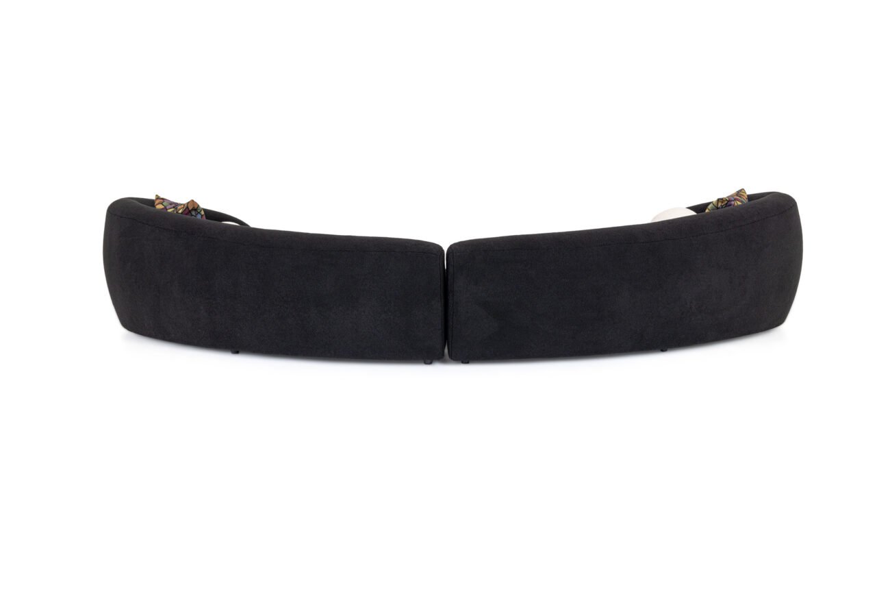 Modrest - Kilmer Modern Black Curved Fabric Sectional Sofa - Image 5