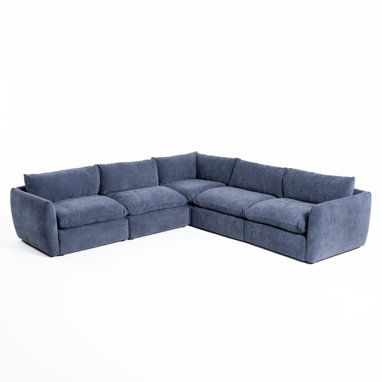 Divani Casa Kinsey - Modern Blue Fabric Modular Armless Seat - Image 5